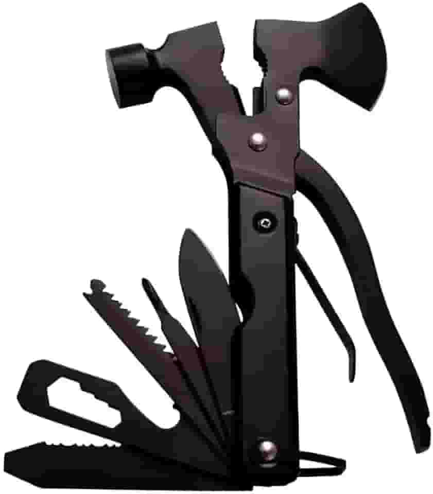 Alicate Multifuncional 12 em 1, Ferramenta com Martelo, Alicate, Machado, Serra e Canivete, Abridor, Ch. Phillips, Preto