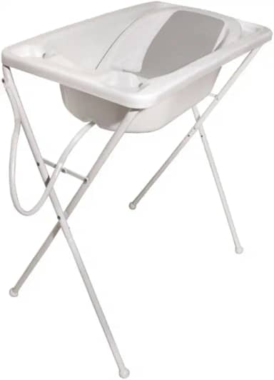 Banheira Infantil Para Bebê Acqua Trio Até 20Kg Com Suporte 7065 (Branco)