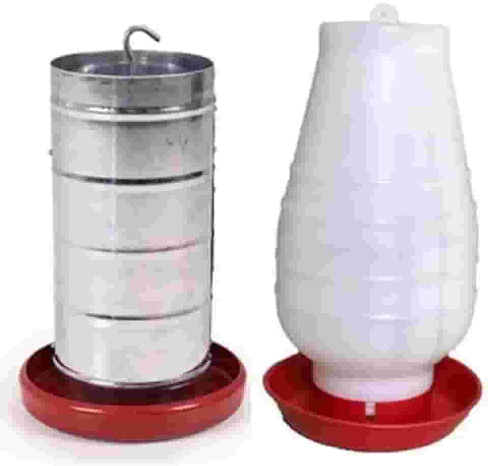 Comedouro Tubular 10kg e Bebedouro 5lts Frango Perdiz Galinha Angola