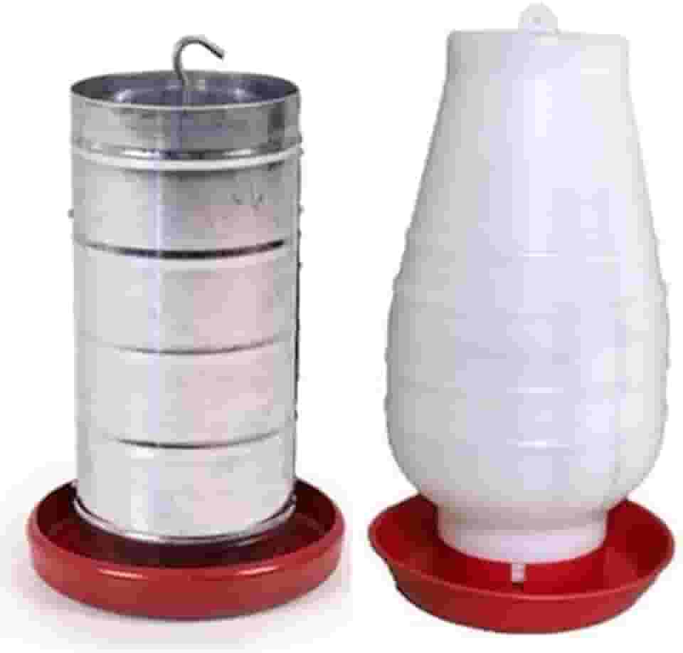 Comedouro Tubular 10kg e Bebedouro 5lts Frango Perdiz Galinha Angola