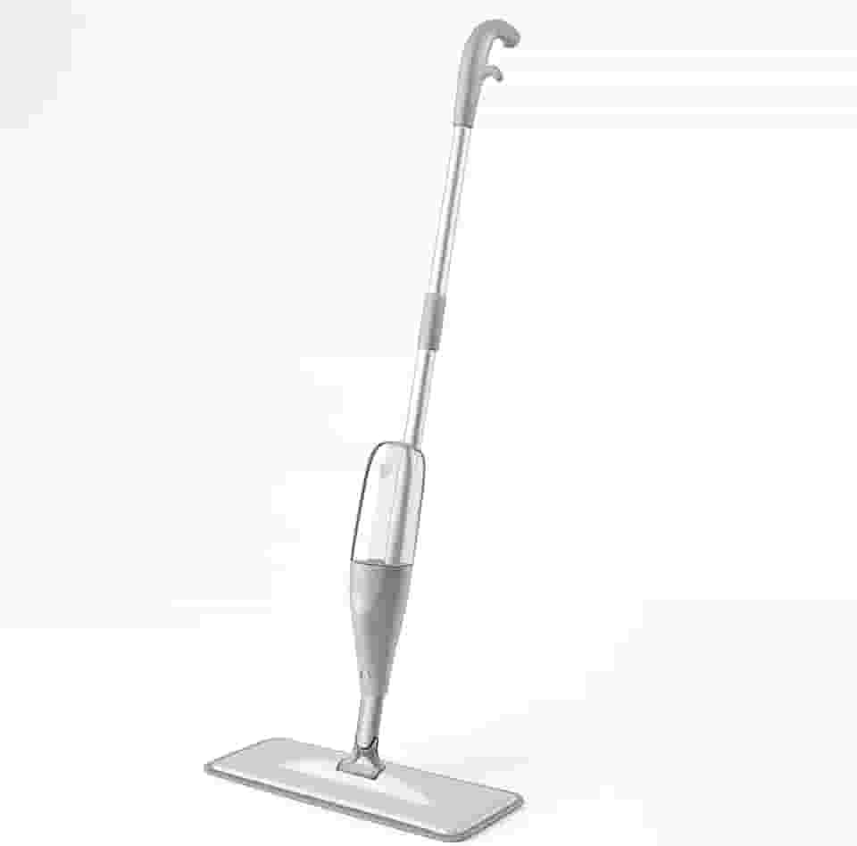 Spray Mop Lavável e Tecido de Microfibra para Limpeza Rápida Cabo Articulado e Extensível Reservatório Plástico para Inserção do Produto de Limpeza Premium (Cinza)