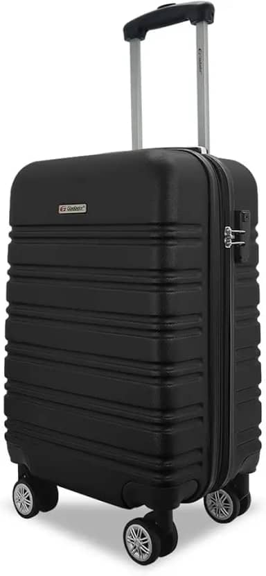 Mala de Viagem de BORDO com Zíper EXPANSÍVEL 10Kg Rígida Padrão ANAC com 4 Rodas duplas 360° Cadeado AntiFurto Leve Resistente Espaçosa (A3MB Preto A)