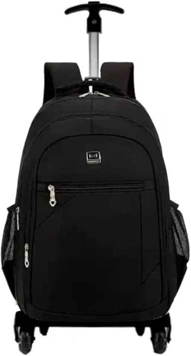 Mochila carrinho com rodinhas Bolsa Notebook Executiva 15.6 Polegadas Resistente Trabalho Urbano Passeio Casual Preta