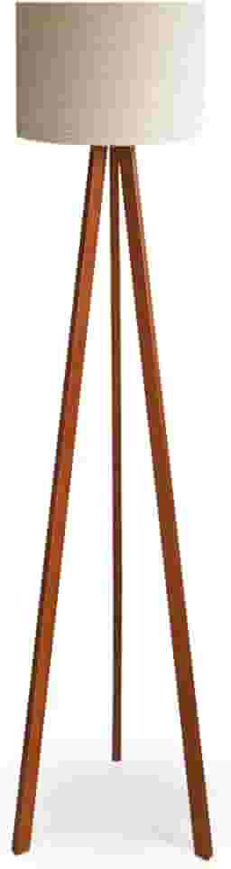 Luminária Abajur de Chão Tripé Tradicional com Cúpula de Tecido Linho