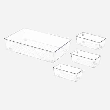 Organizador Acrílico 4 Peças Para Maquiagem e Gavetas Multiuso