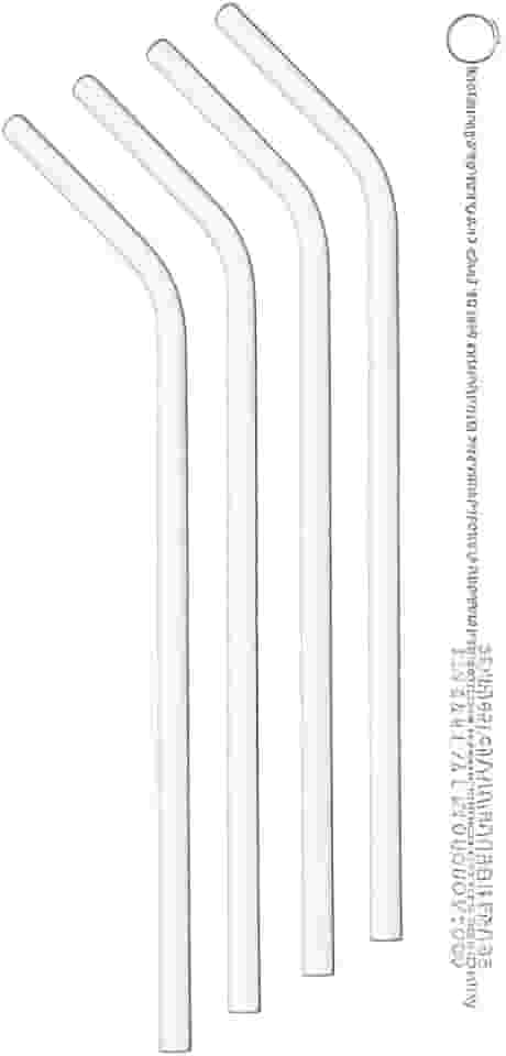 kit 4 Canudos Curvados Para Sucos Bebidas Drinks Reutilizáveis De Vidro +Escova Higiênica Fácil de Transportar