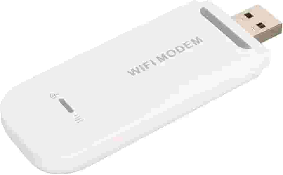 Modem WiFi USB 4G LTE, Alta Velocidade de 150 Mbps, até 10 Usuários, Slot para Cartão SIM Padrão, Plug and Play, Alta Segurança, Aplicável à Ásia, Sudeste Asiático, África, (WHITE)