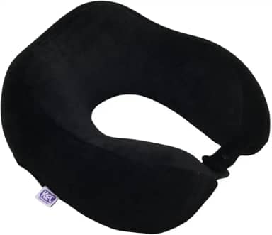 Travesseiro de Viagem Nasa | Marca - Kel | Anatômica, Cor Preta – Apoio Cervical Ergonômico para Viagens