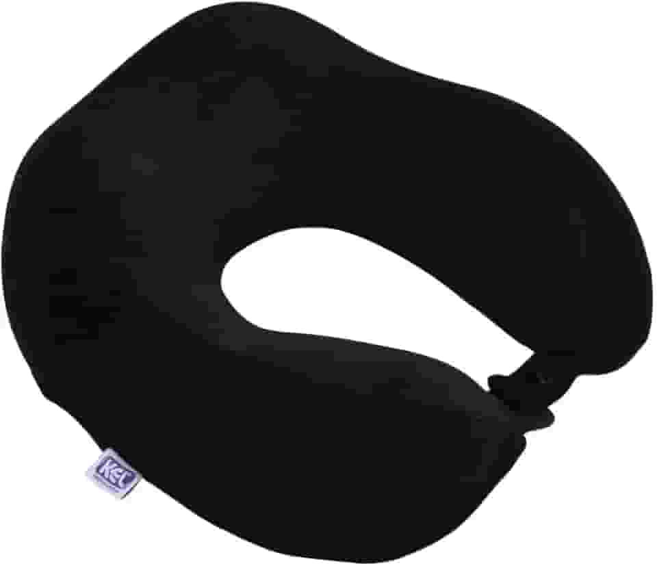 Travesseiro de Viagem Nasa | Marca - Kel | Anatômica, Cor Preta – Apoio Cervical Ergonômico para Viagens