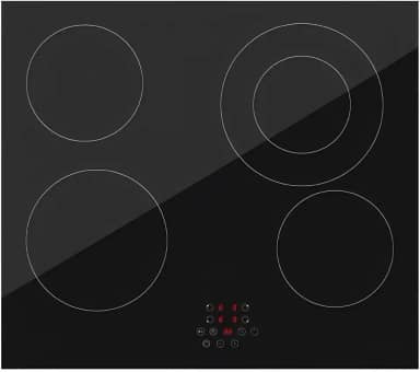 Cooktop Elétrico 4 Bocas 60cm Preto Vidro Temperado Controle Deslizante 220-240V