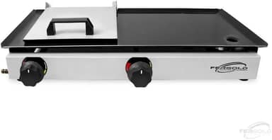 Chapa a Gás com 2 Bocas para Lanches e Porções, Chapeira Profissional com Controles Duplos