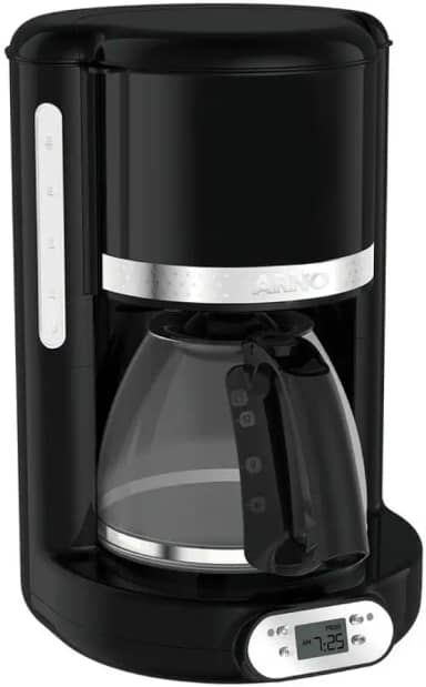 Cafeteira Elétrica Arno Soleil Preta 1,25L SPFC, Design Retrô, Programável, Corta Pingos, Jarra de Vidro, 110V