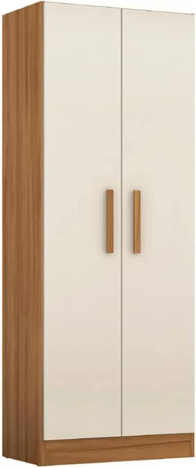 Armário Multiuso Organizador para Escritório ou Lavanderia 4 Prateleiras Belem Madeirado/Off White