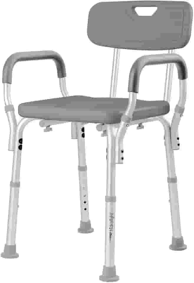 Banco Cadeira para Banho com Encosto e Apoio de Braços até 130kg Hidrolight