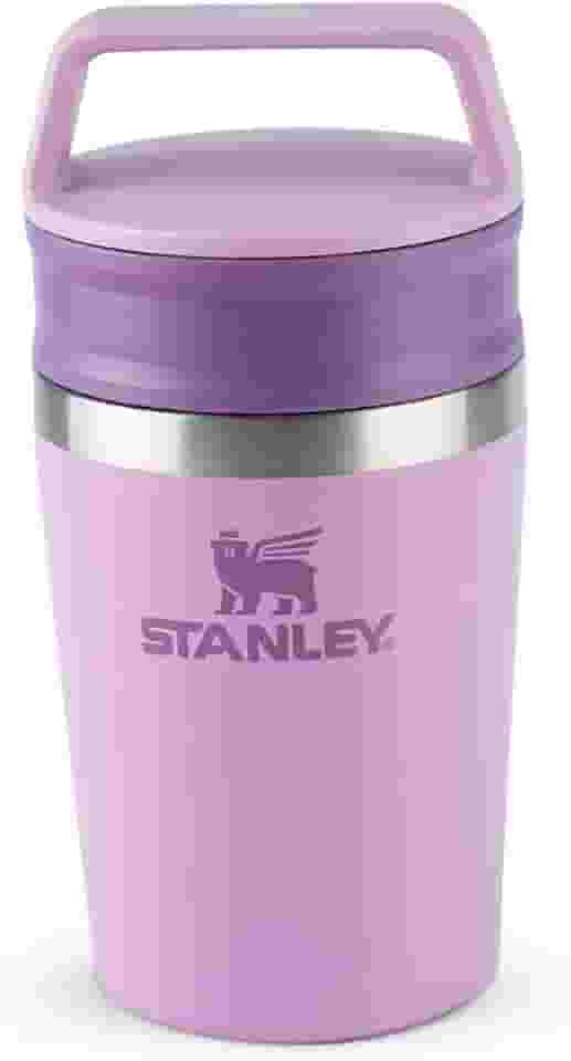 Stanley - Copo de Café Térmico, Caneca de Viagem Café Go com Tampa de Duas Partes Para Beber e Alça de Transporte, Garrafa Térmica de Aço Inoxidável, 236 ml, Lilac