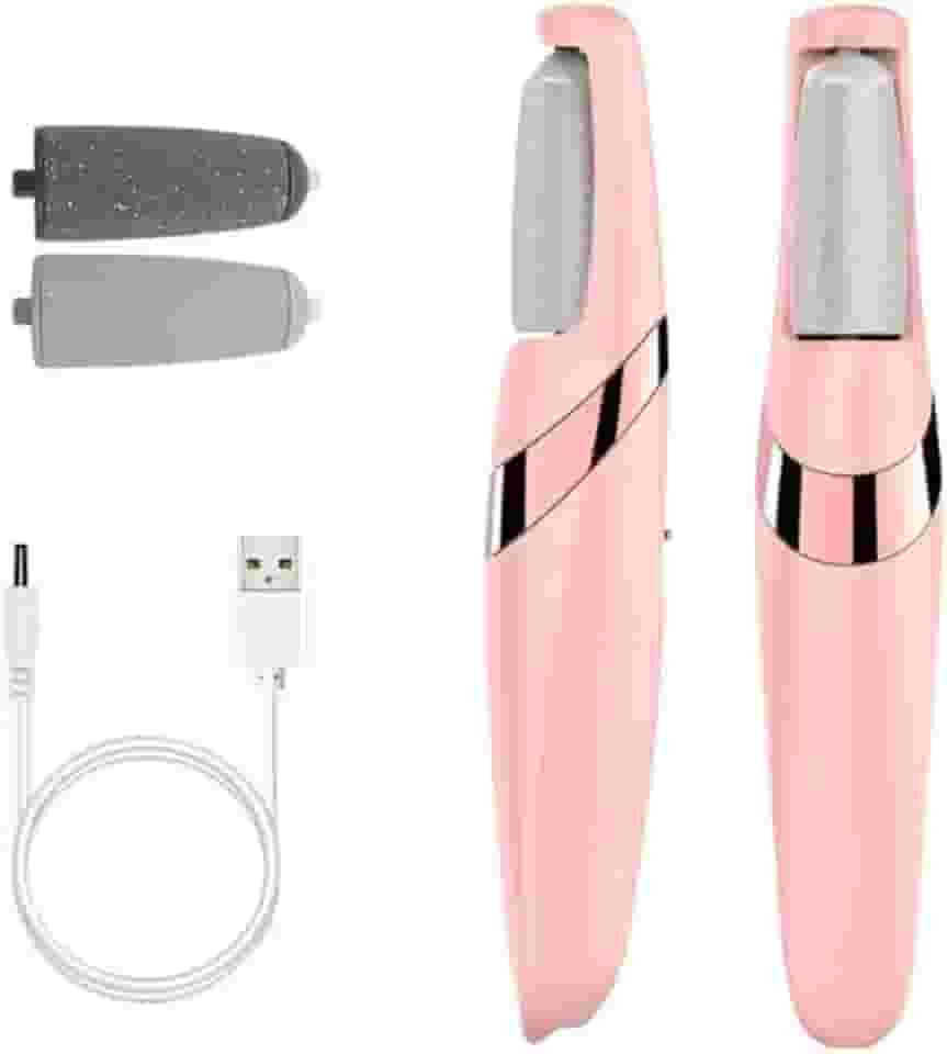 Lixa de Pé Elétrica com Bateria Recarregável e Controle de Velocidades Removedor de Calos para Pés Com Lixa Extra Portátil Spa dos Pés Raspador (Rosa)
