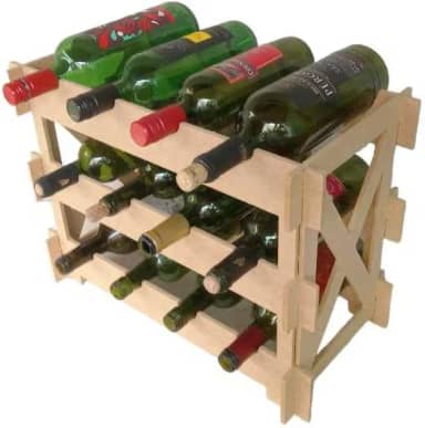 Adega Madeira Compacta Para Vinho 12 Garrafas - Balcão Piso