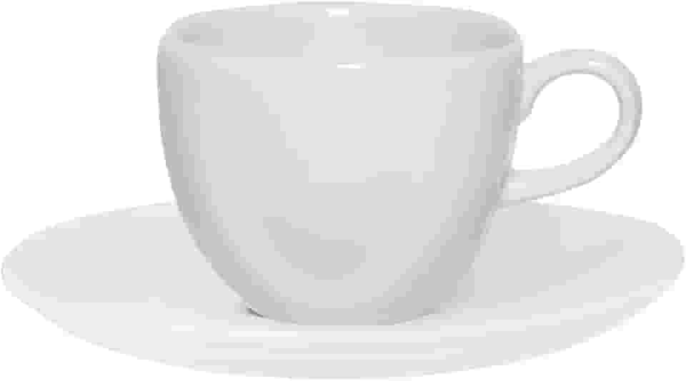 Xícaras de Chá 220 ml, com Pires, 6 Peças, Ryo White