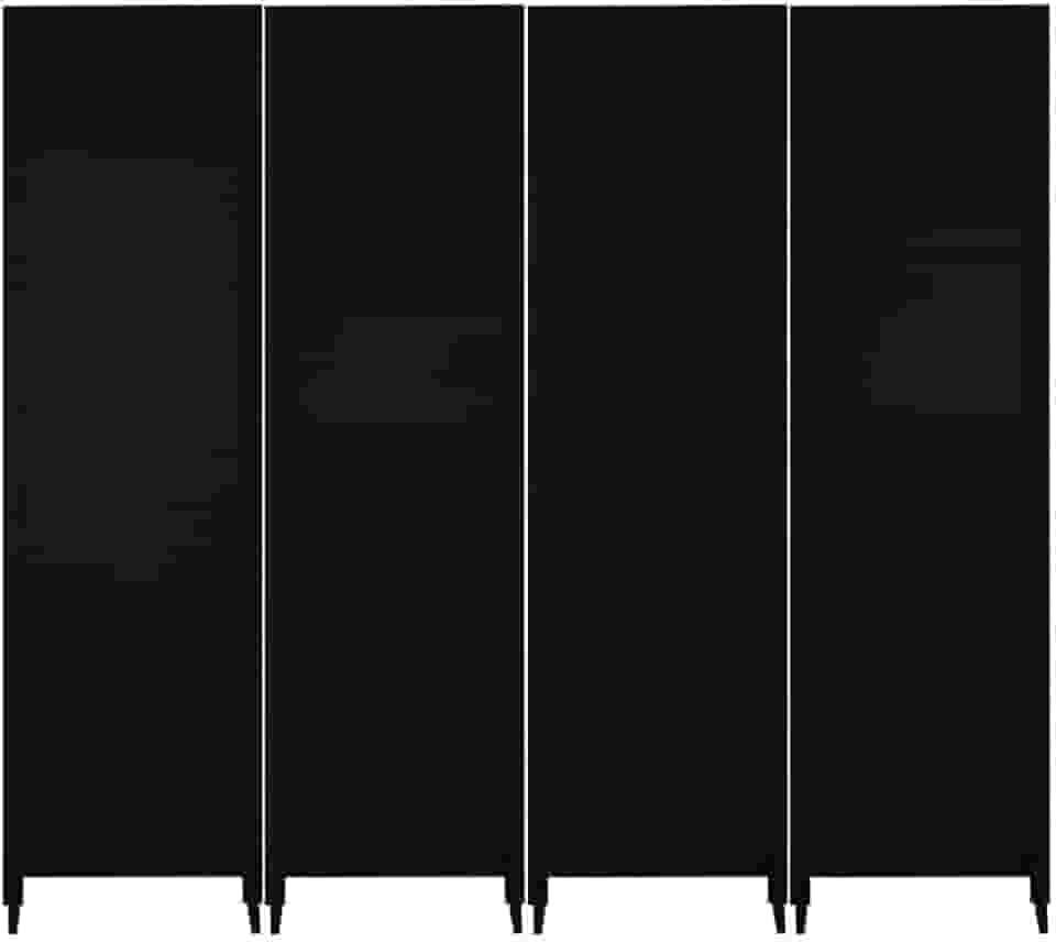 Biombo Liso Reto Fechado Pintado Divisor De Ambiente Preto ou Branco Com Pé Jt Home (PRETO, 4 FOLHAS DE BIOMBO)