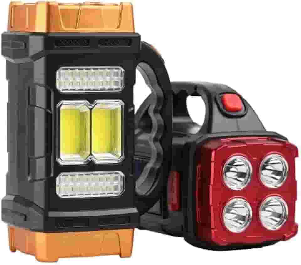 Lanterna Holofote Led Recarregável USB Energia Solar Super Potente Portátil À Prova D'Água Para Acampamento Camping Trilha