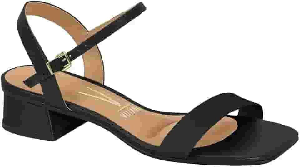 Sandália Feminina Salto Bloco Pelica Vermelho Vizzano 6454.111