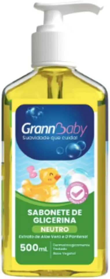 Grannbaby Sabonete de Glicerina Neutro, Base Vegetal, Dermatologicamente Testado, 500ml