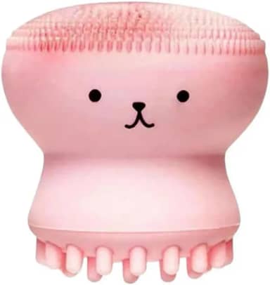 Esponja de Limpeza Facial Esfoliante em Formato de Polvo, Silicone Macio, Cor Aleatória