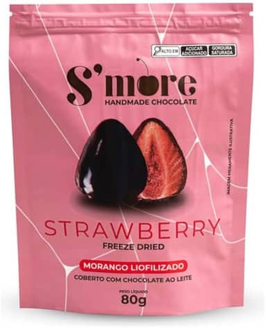 Kits 2 Bombom Morango Liofilizado Ao Leite/meio Amargo 80 G