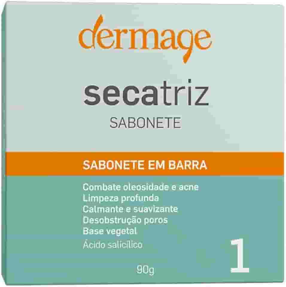 Secatriz, Sabonete em Barra para o Rosto, Formulado com Ácido Salicílico e Triclosan, Ação Antisséptica, Antiacne, e Sebo-Reguladora, 90g