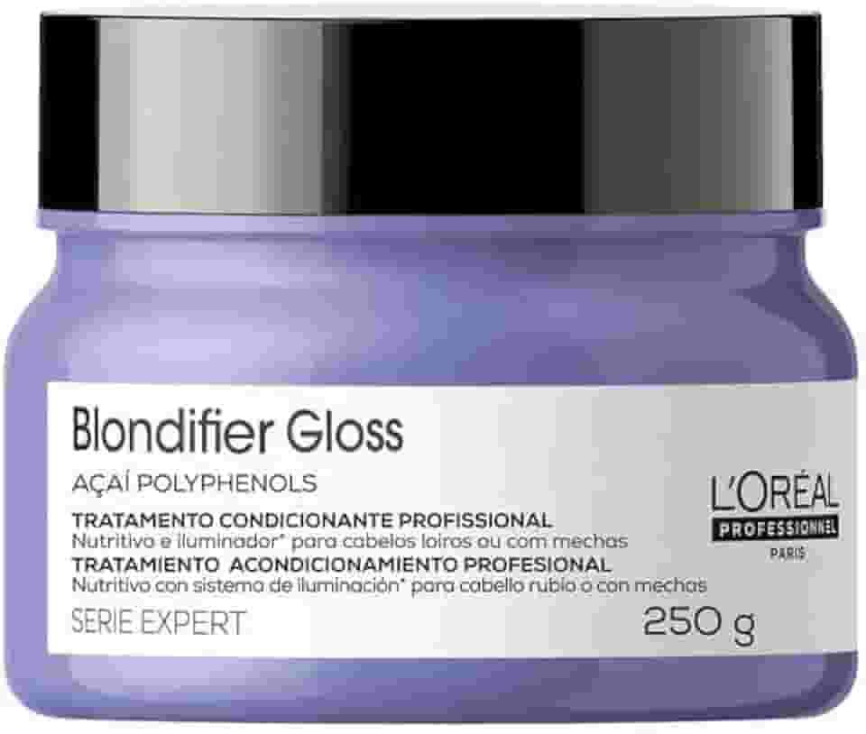 L'Oréal Professionnel Máscara Capilar Blondifier Gloss, Restaura e Ilumina os Fios, Para Cabelos Loiros e Descoloridos, Cabelos Nutridos e Tons Amarelados Neutralizados, 250g