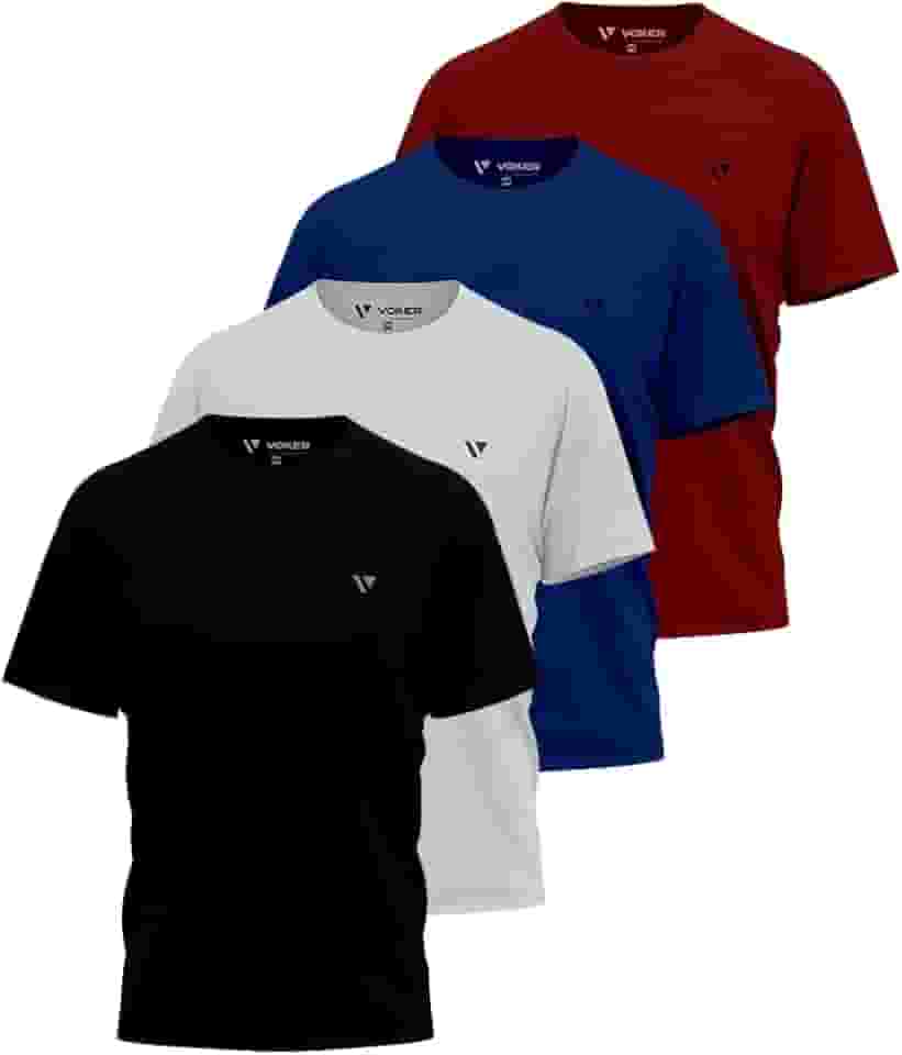 Kit 4 Camisas Camisetas Masculina Slim Voker Premium 100% Algodão