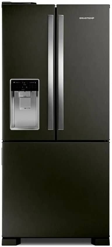 Geladeira Brastemp Eclipse Collection Frost Free Inverter French Door Água e Gelo na Porta 515 litros cor Black Inox - BRH85AE 220v