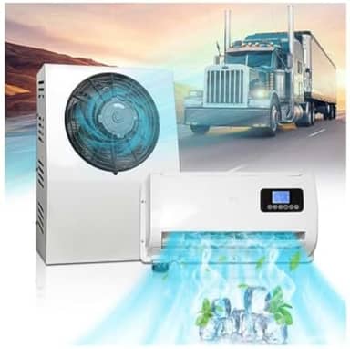 Treeligo Ar condicionado Pro 24V RV 10.000 BTU – Sistema de resfriamento ultra-silencioso com controle remoto, design com eficiência energética para trailer, trailer de viagem, motorhome