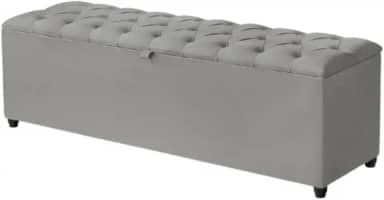 Báu Estofado alongado tamanho King em Suede Cinza elegante e resistente 50x185x42