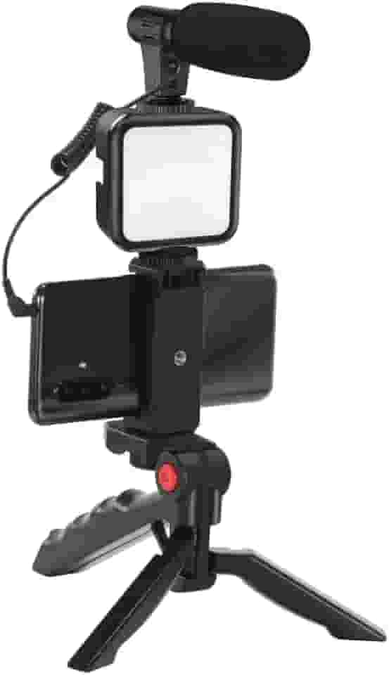 Tripé Para Celular Youtuber Tripé Tripod Com Led Microfone Integrado Kit Gravação Criação De Vídeos
