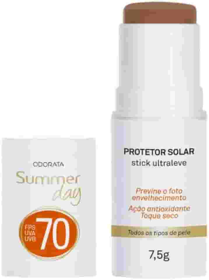 Odorata - Protetor Solar Stick com Cor Ultraleve FPS 70-7,5g (Pele Negra)