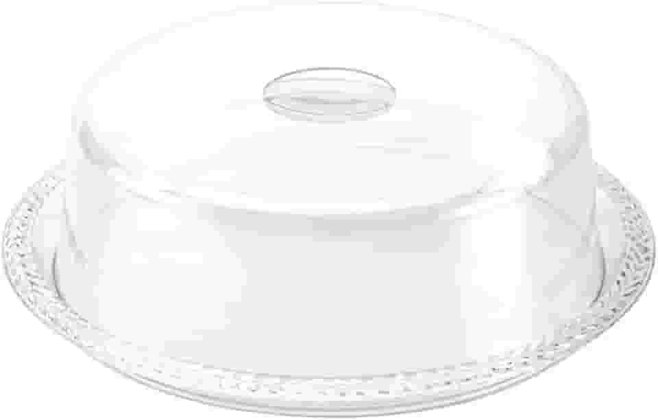 Porta Bolos - Boleira em PS Cristal, 26 cm de Diâmetro com Tampa e Alça - Transparente