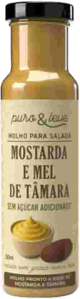 MOLHO SALADA SAUDÁVEL VEGANO MOSTARDA E MEL DE TÂMARA PURO & LEVE 250ML