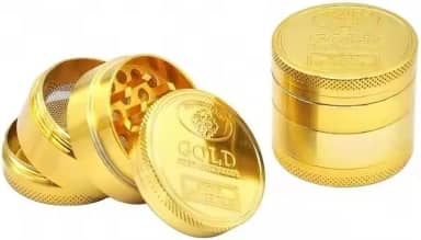 Dichavador Moedor Triturador De Metal Dourado Gold 4 Partes