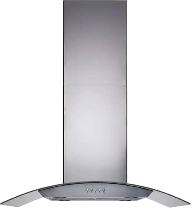 Coifa de Ilha Gourmet 180W, 90cm, Inox e vidro curvo, 110v, Cadence
