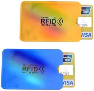 kit Com 2 Porta Cartão Anti Fraude Por Compra Por Aproximação Contactless Anti RFID/NFC Trava Sinal De Transmissão (cor aleatória)