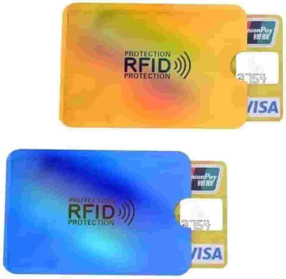 kit Com 2 Porta Cartão Anti Fraude Por Compra Por Aproximação Contactless Anti RFID/NFC Trava Sinal De Transmissão (cor aleatória)