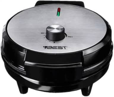 Maquina Waffles Elétrica Antiaderente Crepeira Omeleteira Inox Profissional Best INOX 1000W 127V