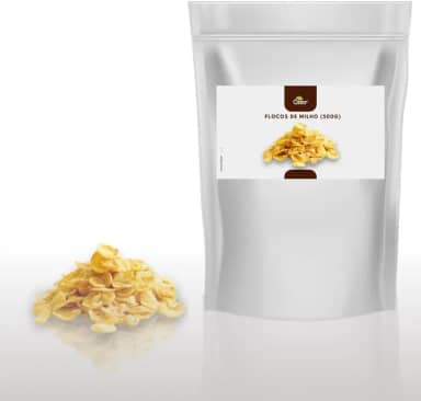 Flocos de Milho Crocantes Cereal Matinal Oner 500g Sem Glúten e Sem Açúcar Adicionado Nutritivo Leve para Café da Manhã ou Lanches Saudáveis