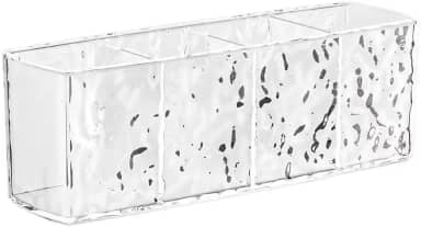 Porta Pincel Diamante Organizador Acrílico Maquiagem 4 Divisoria