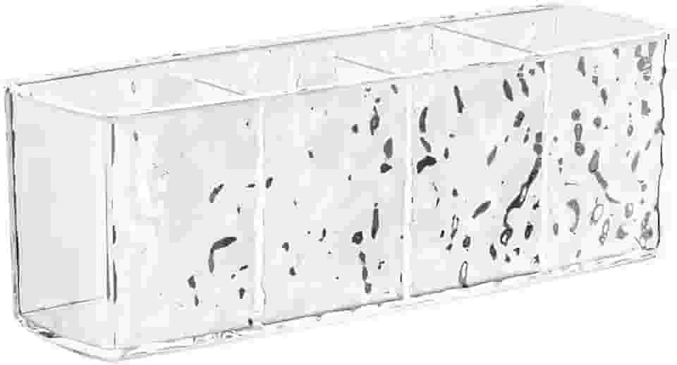 Porta Pincel Diamante Organizador Acrílico Maquiagem 4 Divisoria