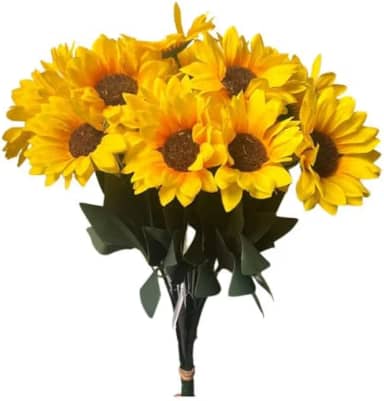 3 Buquês 21 Flores Girassol Artificial Realista Decoração