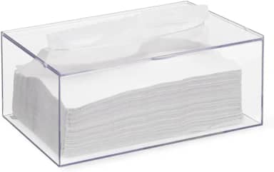 Caixa com Tampa Articulável para Papel Toalha 2,65L | Organização e Praticidade | Fácil Acesso | Design Compacto e Moderno | Durabilidade | Material em Ps Cristal | Acabamento Sustentável