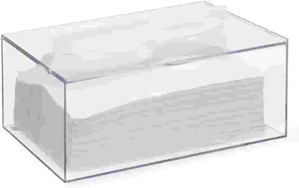 Caixa com Tampa Articulável para Papel Toalha 2,65L | Organização e Praticidade | Fácil Acesso | Design Compacto e Moderno | Durabilidade | Material em Ps Cristal | Acabamento Sustentável