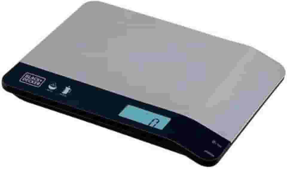 BLACK+DECKER Balança de Cozinha Compacta e Portátil com Acabamento Inox, Modelo BC500, Capacidade de até 5kg